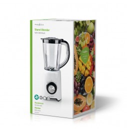 Nedis Frullatore con Bicchiere 2 velocità a impulsi Lame in acciaio inox 800 Watt 1,5 litri