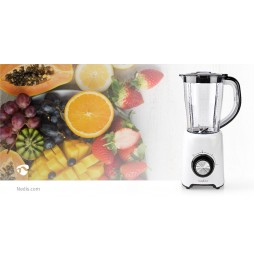 Nedis Frullatore con Bicchiere 2 velocità a impulsi Lame in acciaio inox 800 Watt 1,5 litri