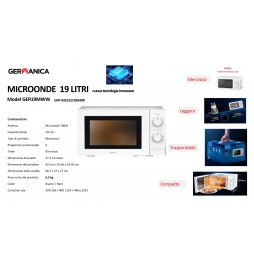 Germanica Forno Microonde 19 Litri 700 Watt Bianco XmartWave