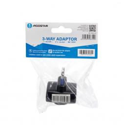 Aigostar Set 3 Adattatori Tripla Spina 3 Vie Bipasso 16A 1500W Nero