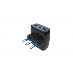 Aigostar Set 3 Adattatori Tripla Spina 3 Vie Bipasso 16A 1500W Nero