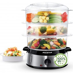 Aigostar Vaporiera Elettrica 800W 9L Acciaio...