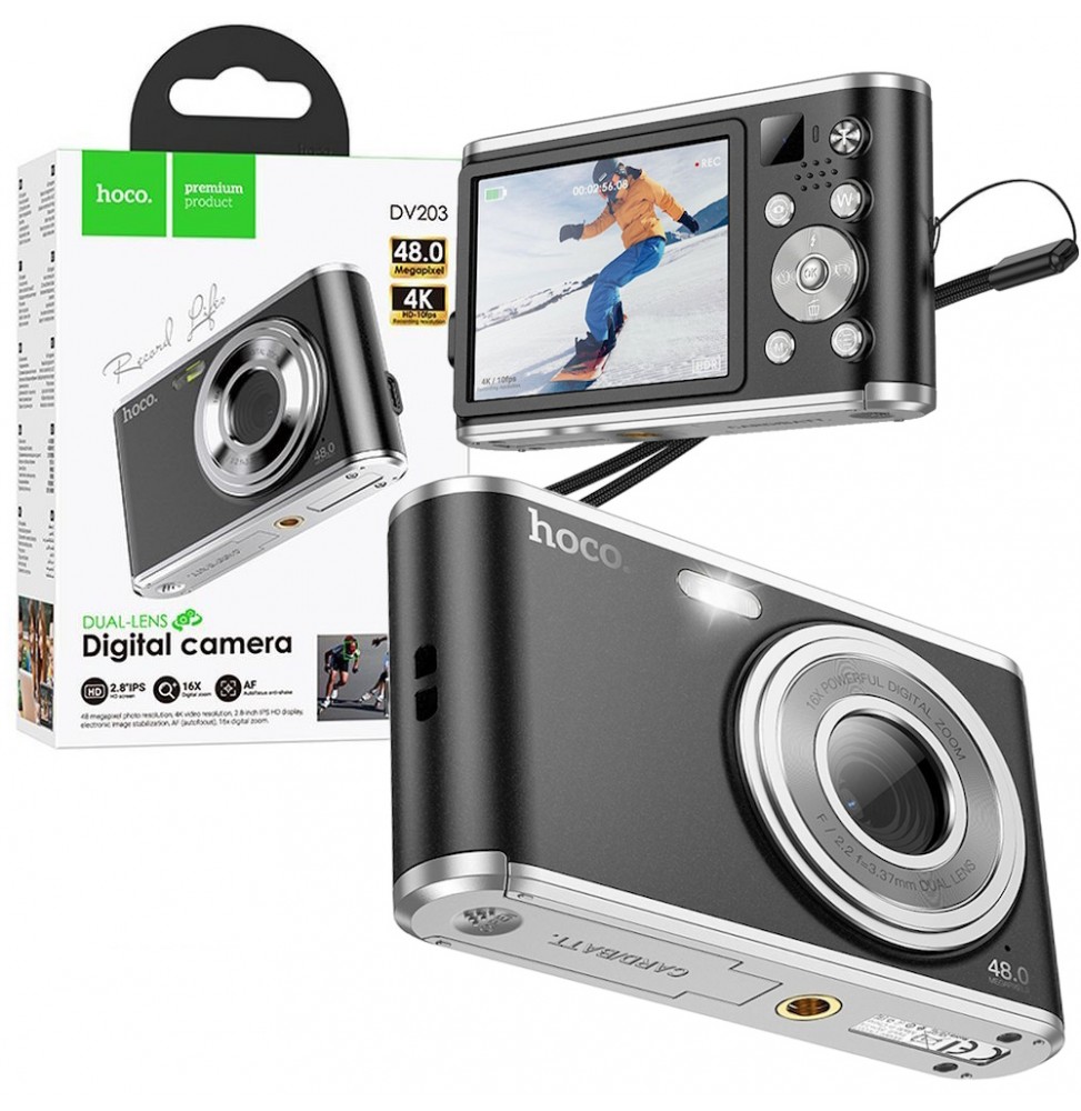 Hoco Dv203 Fotocamera 4k Uhd 48mp Doppio Obiettivo Selfie Pro