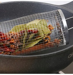 CESTELLO ROTANTE PER GRIGLIARE BBQ BARBEQUE VERDURE PATATINE POLLO