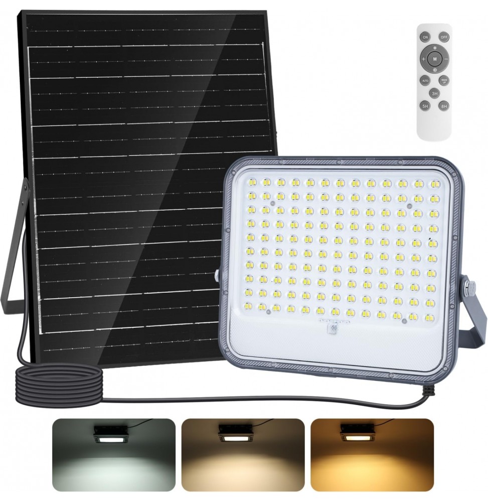 Aigostar Faro LED Solare 200W CCT IP66 16000mAh Luce 3000K/6500K