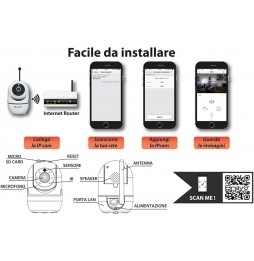 Bravo Nana' Pro Lux Telecamera Wireless Ip Wifi Motorizzata Da Interno Ios Android