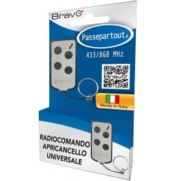 Bravo Passapartoutx – Telecomando Universale 4 Tasti 433/868 Mhz per Cancelli e Antifurti﻿