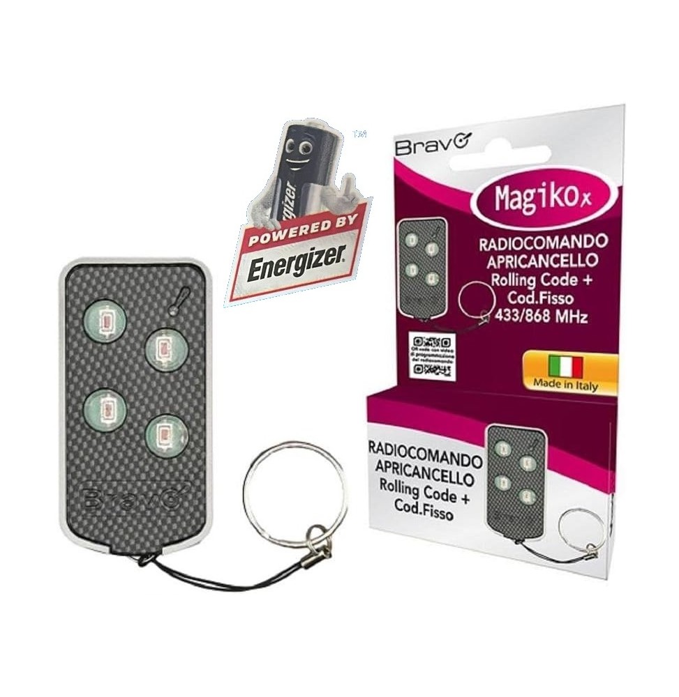 Bravo Magikox Telecomando Universale Rolling Code 433-868 MHz Cancelli 4 Canali