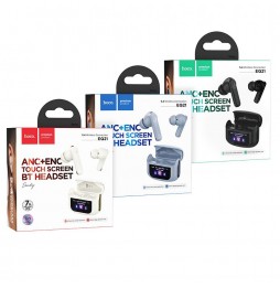 Hoco EQ21 Auricolari Wireless Tws Bt 5.4 Anc Enc Touch Display Hifi Bianco