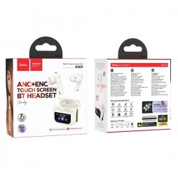 Hoco EQ21 Auricolari Wireless Tws Bt 5.4 Anc Enc Touch Display Hifi Bianco