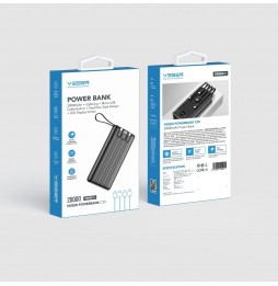 Veger C20 Powerbank 20000 mAh Cavi Integrati USB-C Lightning Micro USB Nero