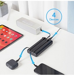 Veger C20 Powerbank 20000 mAh Cavi Integrati USB-C Lightning Micro USB Nero