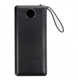 Veger C20 Powerbank 20000 mAh Cavi Integrati USB-C Lightning Micro USB Nero