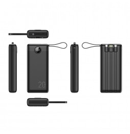 Veger C20 Powerbank 20000 mAh Cavi Integrati USB-C Lightning Micro USB Nero