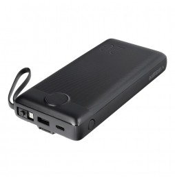 Veger C20 Powerbank 20000 mAh Cavi Integrati USB-C Lightning Micro USB Nero