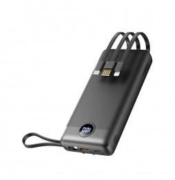 Veger C20 Powerbank 20000 mAh Cavi Integrati USB-C Lightning Micro USB Nero