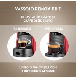Lavazza A Modo Mio Tiny Eco Macchina da Caffè a Capsule 1450 Watt Rossa