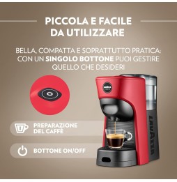 Lavazza A Modo Mio Tiny Eco Macchina da Caffè a Capsule 1450 Watt Rossa