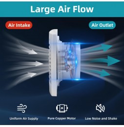 Aigostar Ventola Aspirazione Odori Bagno Cucina Casa 11W Foro 100/110mm