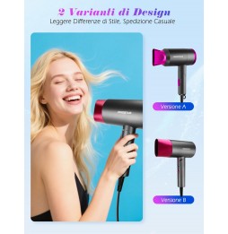 Aigostar Asciugacapelli Viaggio 1800W Professionale Pieghevole 3 Livelli