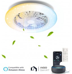 Aigostar Ventilatore Soffitto Smart LED 40W...