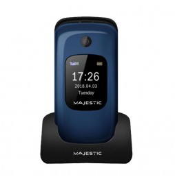 Majestic Sileno 50 Telefono Cellulare Anziani Sportellino Volume Alto Sos Blu