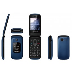 Majestic Sileno 50 Telefono Cellulare Anziani Sportellino Volume Alto Sos Blu