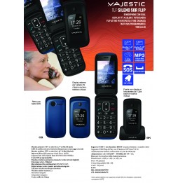 Majestic Sileno 50 Telefono Cellulare Anziani Sportellino Volume Alto Sos Blu