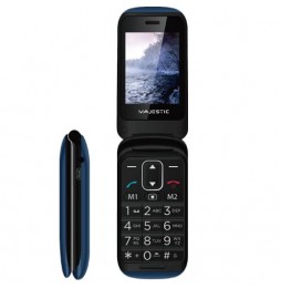 Majestic Sileno 50 Telefono Cellulare Anziani Sportellino Volume Alto Sos Blu