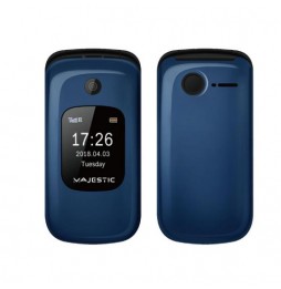 Majestic Sileno 50 Telefono Cellulare Anziani Sportellino Volume Alto Sos Blu