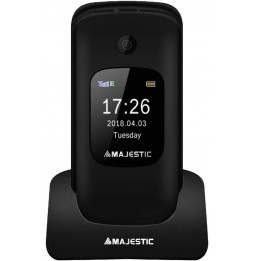 Majestic Sileno 50 Telefono Cellulare Anziani Sportellino Volume Alto Sos Nero