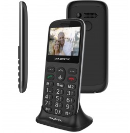 Majestic Sileno 72 Nero Cellulare Per Anziani Tasti Grandi Dispaly 2.2" Torcia