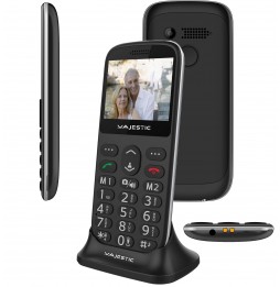Majestic Sileno 72 Nero Cellulare Per Anziani Tasti Grandi Dispaly 2.2" Torcia