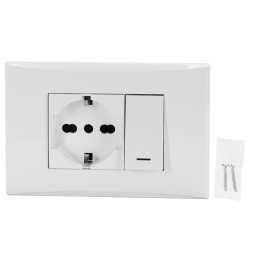 Aigostar Placca Placchetta Completa Shuko Interruttore 16a Incasso 503
