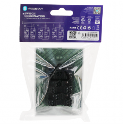 Aigostar Placca Placchetta Completa 3 Pulsanti Deviati 16a Incasso 503