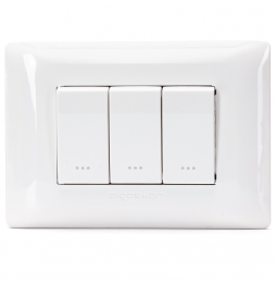 Aigostar Placca Placchetta Completa 3 Interruttori a 2 Vie IP20 503