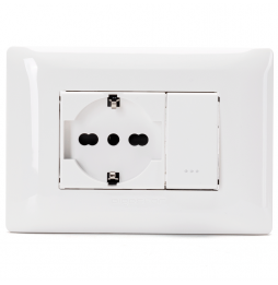 Aigostar Placca Placchetta Completa Shuko Interruttore 16a Incasso 503