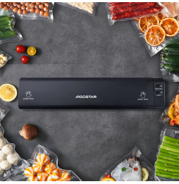 Aigostar Macchina Sottovuoto Alimenti 110W Sigilla Sacchetti Professionale Nero