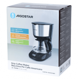 Aigostar Macchina Caffe Americano 750W Timer Programmabile 1.25L 10-12 Tazze
