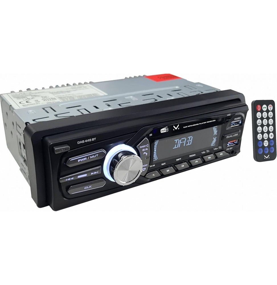 New Majestic DAB-445 BT Autoradio Bluetooth 1 DIN Radio FM DAB+ Mp3 USB