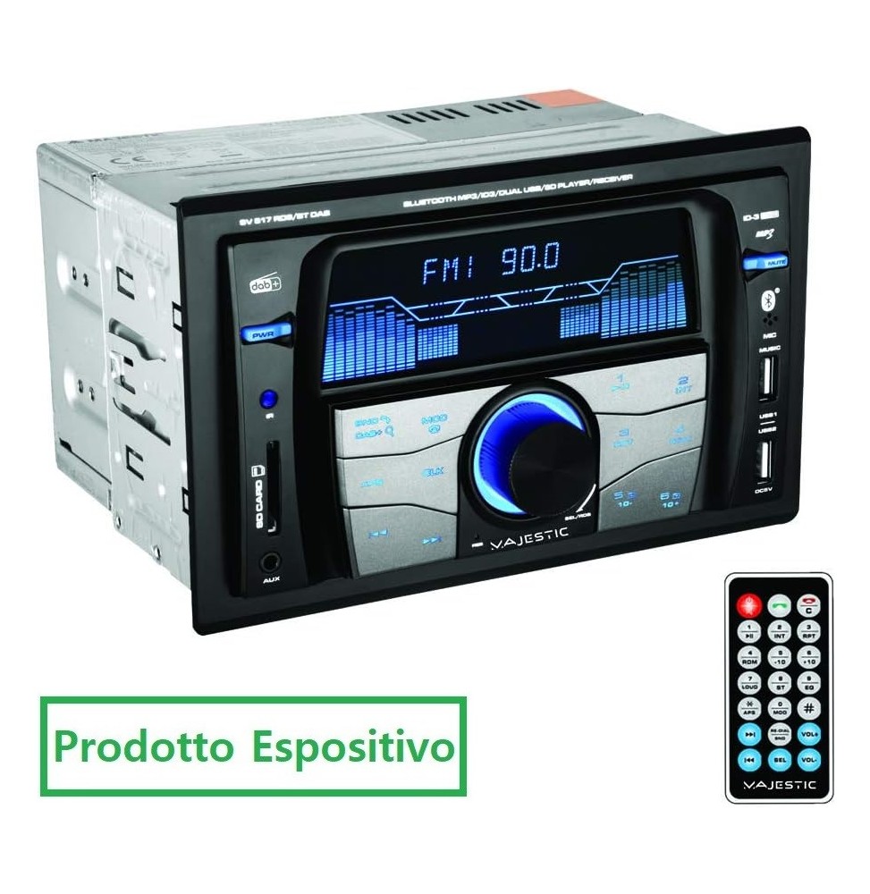 New Majestic SV-517 RDS Autoradio 2 Din Bluetooth USB Radio DAB Mp3 Aux 180W