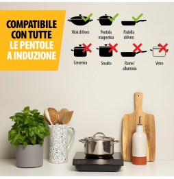Tristar Piastra Induzione Elettrica 2000 Watt 19cm Cristallo 10 Livelli Temperatura