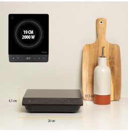 Tristar Piastra Induzione Elettrica 2000 Watt 19cm Cristallo 10 Livelli Temperatura