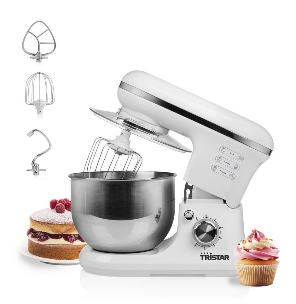 Tristar Impastatrice Planetaria 1200w Ciotola Inox 5 Litri Accessori Inclusi