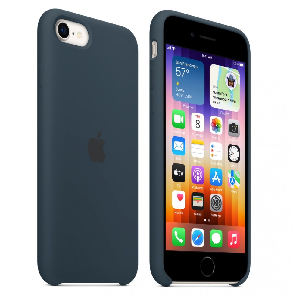 Apple Custodia originale in silicone per iPhone SE / 7 / 8 – Blu abisso MN6F3ZM/A