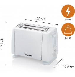 Tristar Br-1009 Tostapane A 2 Fette 6 Tostature Espulsione Automatica 650 Watt