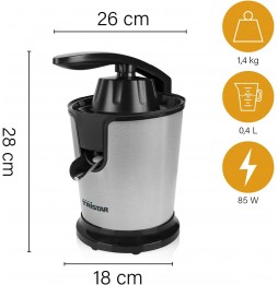 Tristar Spremiagrumi Elettrico Professionale Estrazione A Leva 85 W Acciaio