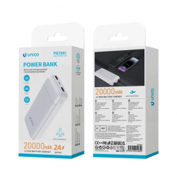 Unico Power Bank 20000mAh 2A Doppia Porta USB LED IC Protection ABS+PC