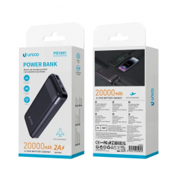 Unico Power Bank 20000mAh 2A Doppia Porta USB LED IC Protection ABS+PC