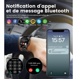 Unico Smartwatch Militare Sport Display HD 1.43" Chiamate Cardio Bluetooth 5.1 Nero